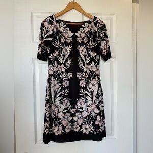 Size 0 Eliza J black pink floral dress